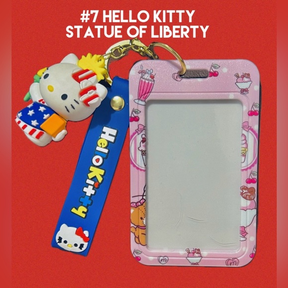 Hello Kitty ⭐️ #7 Statue of Liberty 
Luggage Tag Key Chain Bag Charm - Picture 1 of 5